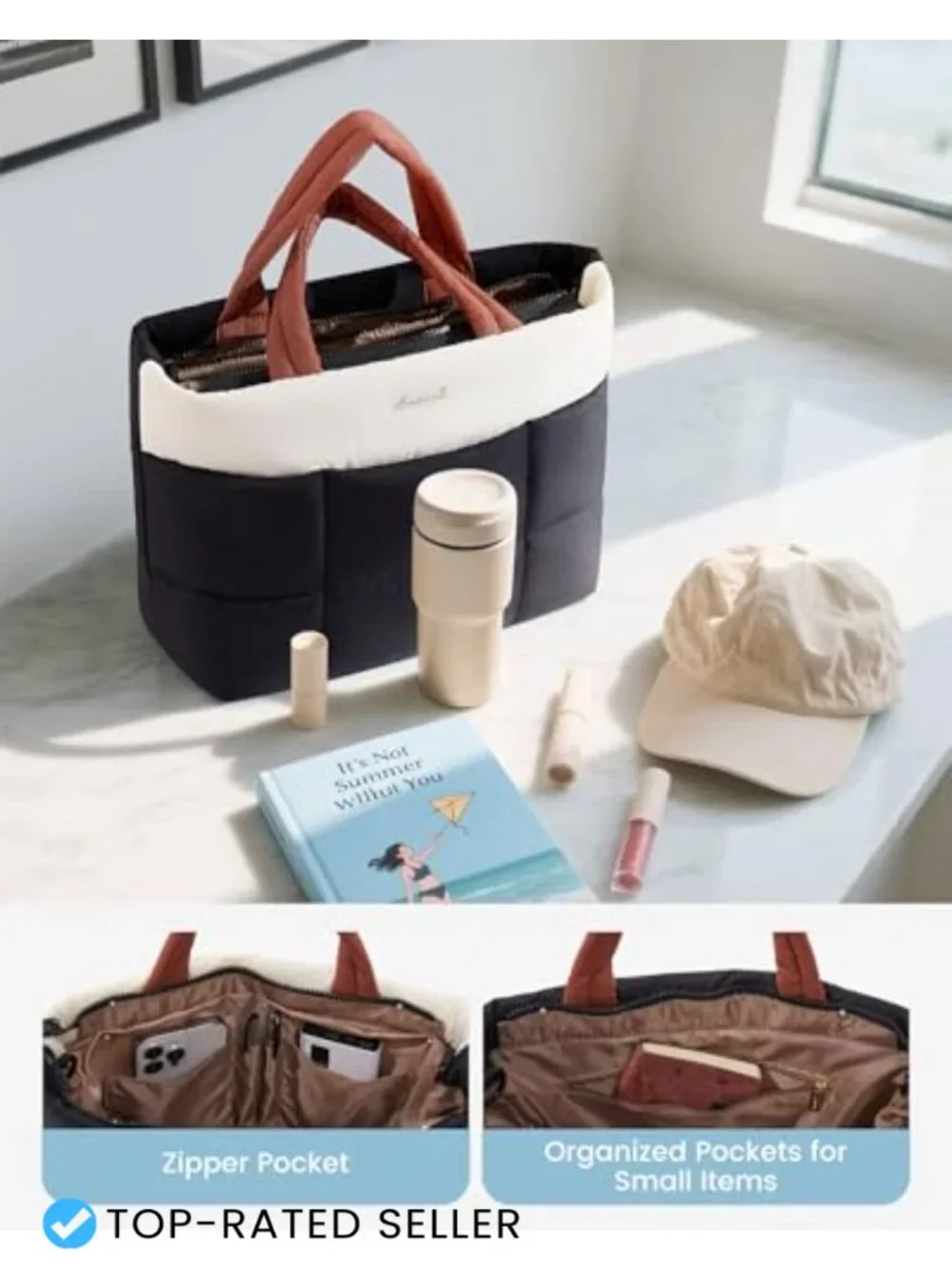 Puffer Tote Bag Crossbody Shoulder Satchel Lightweight Quilted Handbag Mini
